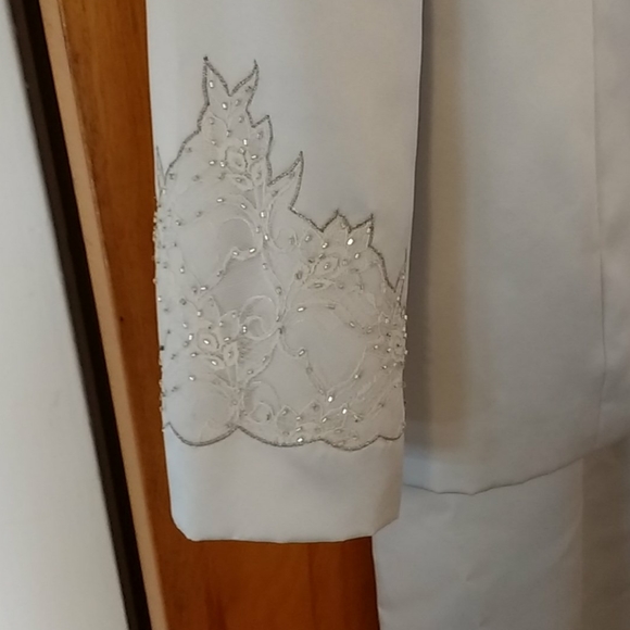 NWT Michaelangelo Silver Satin & Lace 👗 W/Jacket - Picture 6 of 7